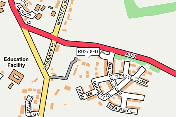 RG27 8FD map - OS OpenMap – Local (Ordnance Survey)