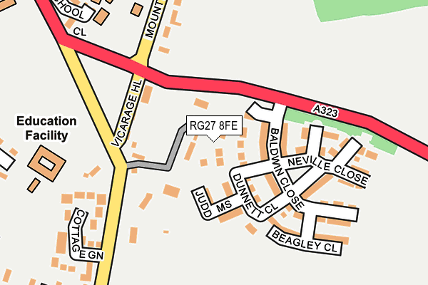 RG27 8FE map - OS OpenMap – Local (Ordnance Survey)