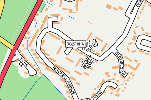 RG27 8HA map - OS OpenMap – Local (Ordnance Survey)