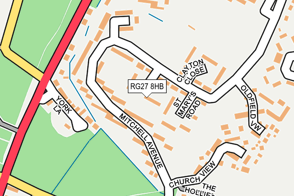 RG27 8HB map - OS OpenMap – Local (Ordnance Survey)