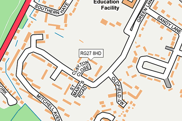 RG27 8HD map - OS OpenMap – Local (Ordnance Survey)