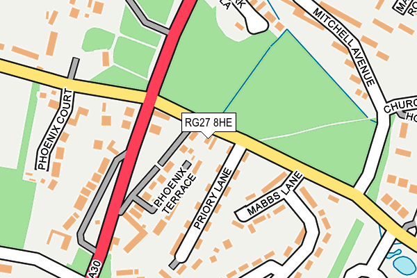 RG27 8HE map - OS OpenMap – Local (Ordnance Survey)