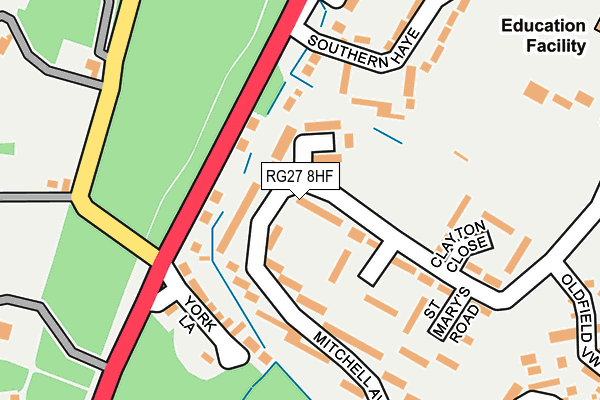 RG27 8HF map - OS OpenMap – Local (Ordnance Survey)