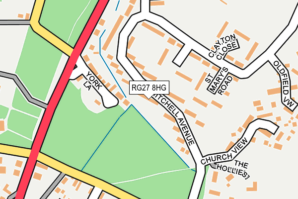 RG27 8HG map - OS OpenMap – Local (Ordnance Survey)