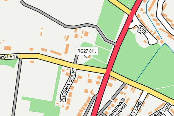 RG27 8HJ map - OS OpenMap – Local (Ordnance Survey)