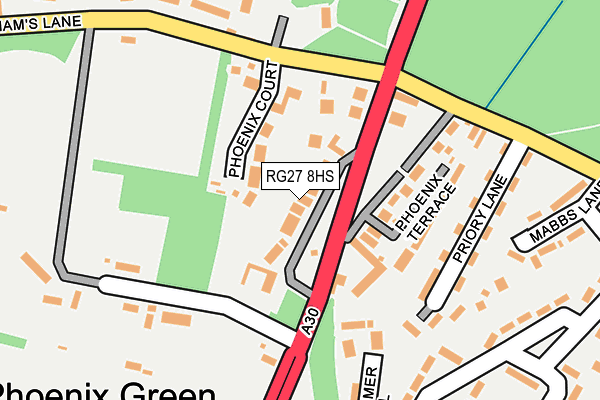 RG27 8HS map - OS OpenMap – Local (Ordnance Survey)