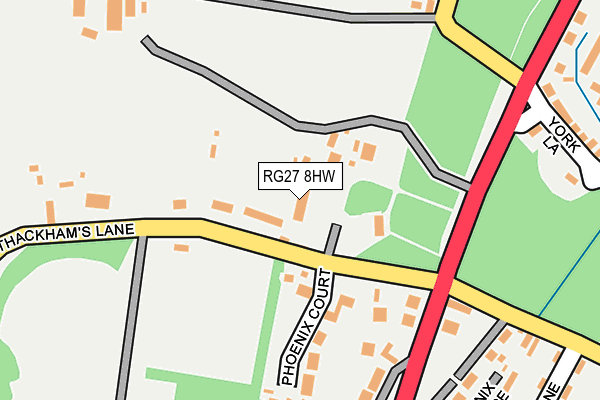 RG27 8HW map - OS OpenMap – Local (Ordnance Survey)