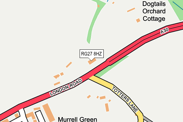 RG27 8HZ map - OS OpenMap – Local (Ordnance Survey)