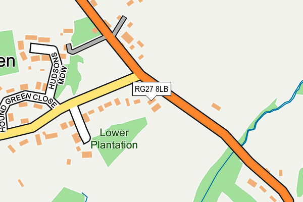 RG27 8LB map - OS OpenMap – Local (Ordnance Survey)