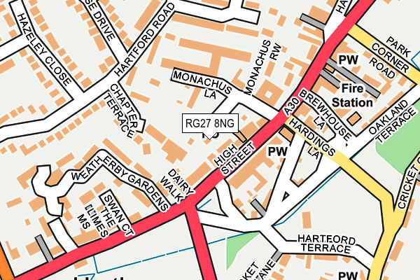 RG27 8NG map - OS OpenMap – Local (Ordnance Survey)