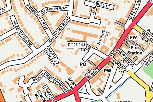 RG27 8NJ map - OS OpenMap – Local (Ordnance Survey)