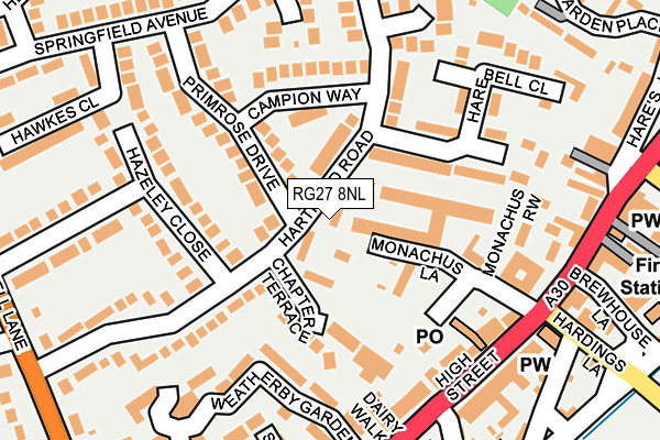 RG27 8NL map - OS OpenMap – Local (Ordnance Survey)