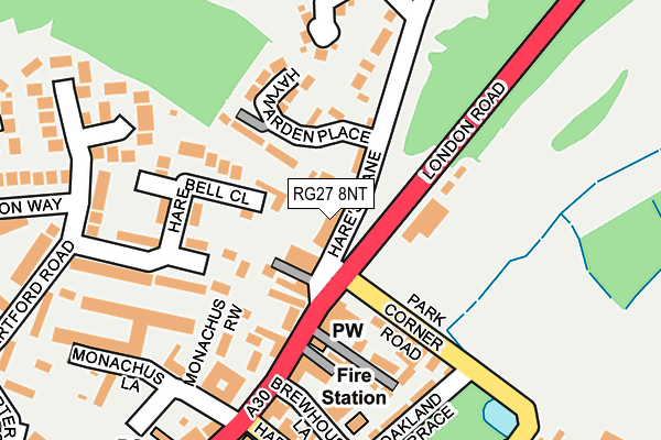 RG27 8NT map - OS OpenMap – Local (Ordnance Survey)