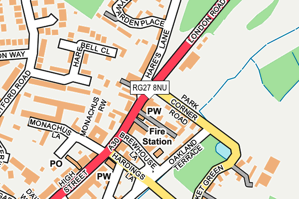 RG27 8NU map - OS OpenMap – Local (Ordnance Survey)