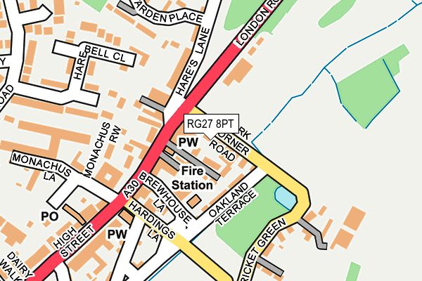 RG27 8PT map - OS OpenMap – Local (Ordnance Survey)