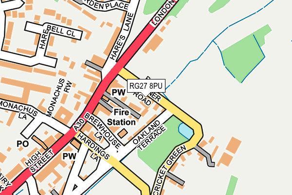 RG27 8PU map - OS OpenMap – Local (Ordnance Survey)