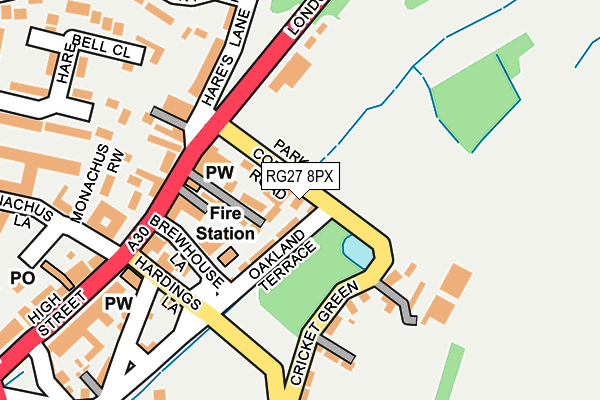 RG27 8PX map - OS OpenMap – Local (Ordnance Survey)