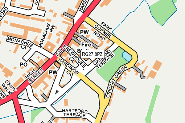RG27 8PZ map - OS OpenMap – Local (Ordnance Survey)
