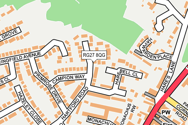 RG27 8QG map - OS OpenMap – Local (Ordnance Survey)