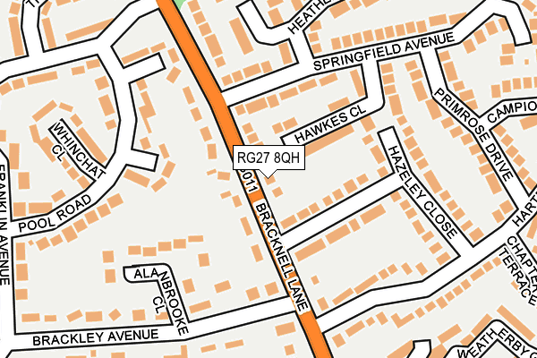 RG27 8QH map - OS OpenMap – Local (Ordnance Survey)