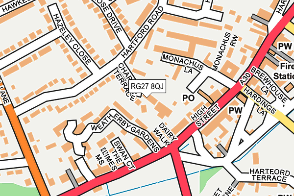 RG27 8QJ map - OS OpenMap – Local (Ordnance Survey)