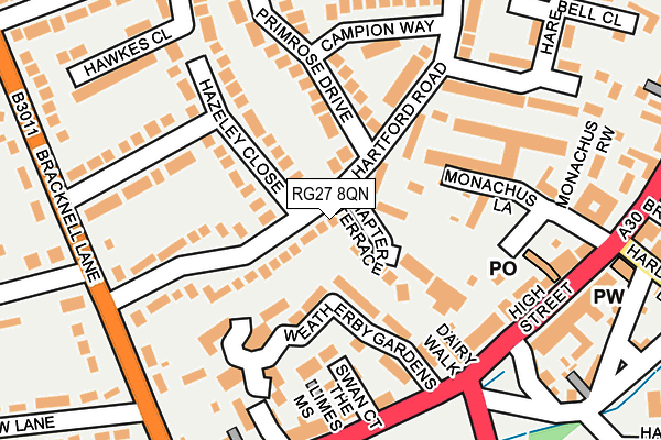 RG27 8QN map - OS OpenMap – Local (Ordnance Survey)