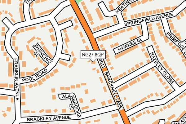 RG27 8QP map - OS OpenMap – Local (Ordnance Survey)