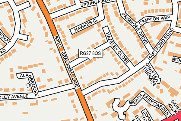 RG27 8QS map - OS OpenMap – Local (Ordnance Survey)
