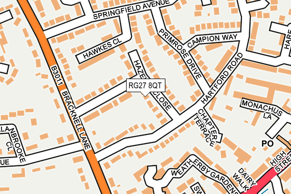 RG27 8QT map - OS OpenMap – Local (Ordnance Survey)