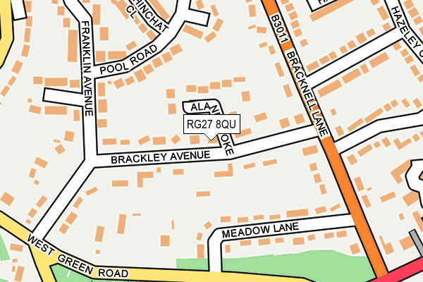 RG27 8QU map - OS OpenMap – Local (Ordnance Survey)