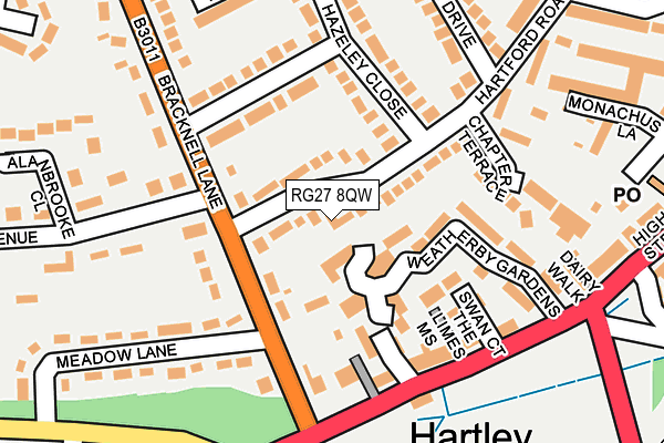 RG27 8QW map - OS OpenMap – Local (Ordnance Survey)