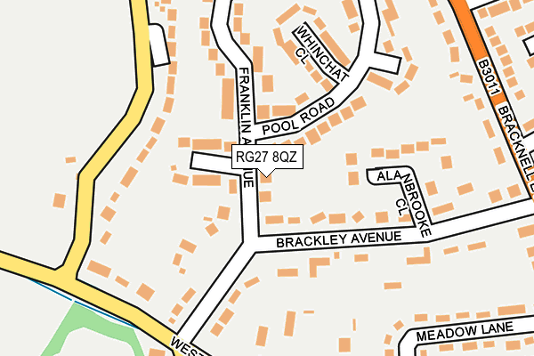 RG27 8QZ map - OS OpenMap – Local (Ordnance Survey)