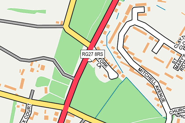 RG27 8RS map - OS OpenMap – Local (Ordnance Survey)
