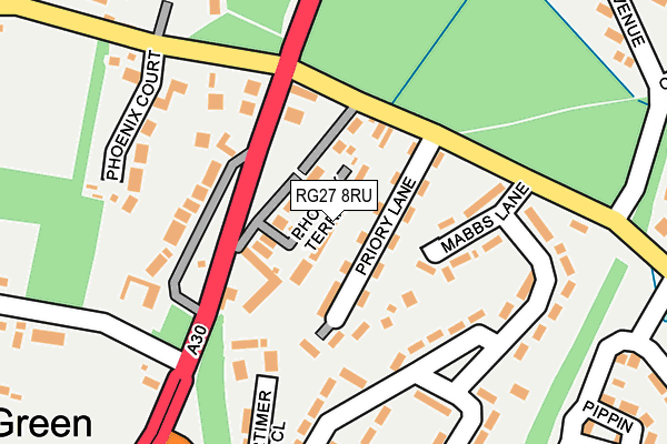RG27 8RU map - OS OpenMap – Local (Ordnance Survey)