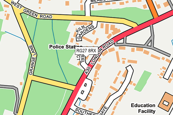 RG27 8RX map - OS OpenMap – Local (Ordnance Survey)