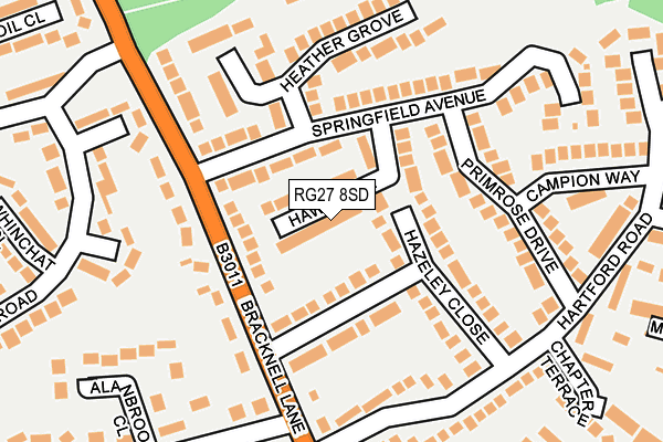 RG27 8SD map - OS OpenMap – Local (Ordnance Survey)