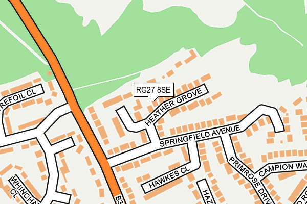 RG27 8SE map - OS OpenMap – Local (Ordnance Survey)