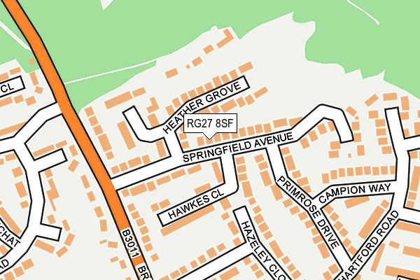 RG27 8SF map - OS OpenMap – Local (Ordnance Survey)