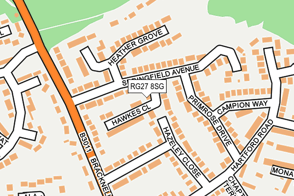 RG27 8SG map - OS OpenMap – Local (Ordnance Survey)