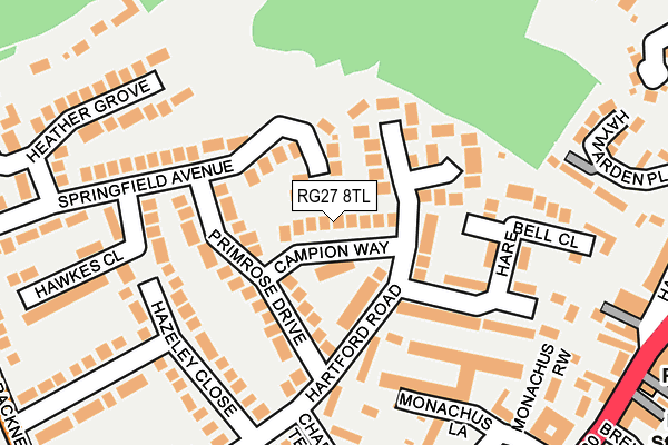 RG27 8TL map - OS OpenMap – Local (Ordnance Survey)