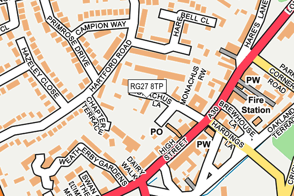 RG27 8TP map - OS OpenMap – Local (Ordnance Survey)