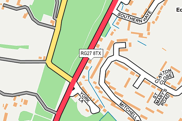 RG27 8TX map - OS OpenMap – Local (Ordnance Survey)