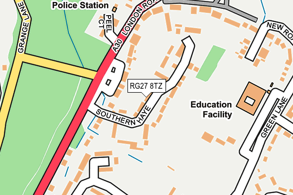 RG27 8TZ map - OS OpenMap – Local (Ordnance Survey)
