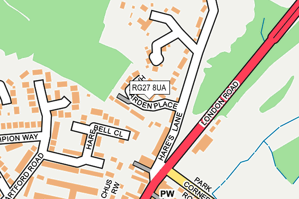RG27 8UA map - OS OpenMap – Local (Ordnance Survey)