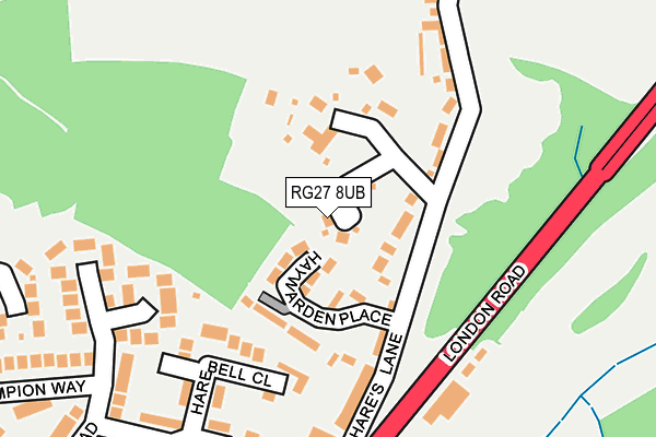RG27 8UB map - OS OpenMap – Local (Ordnance Survey)