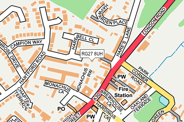 RG27 8UH map - OS OpenMap – Local (Ordnance Survey)