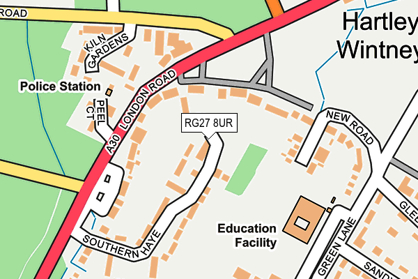 RG27 8UR map - OS OpenMap – Local (Ordnance Survey)