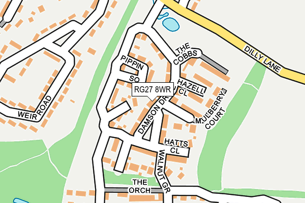 RG27 8WR map - OS OpenMap – Local (Ordnance Survey)