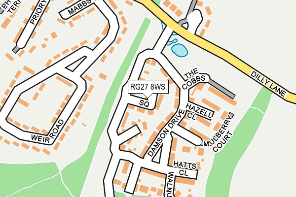 RG27 8WS map - OS OpenMap – Local (Ordnance Survey)
