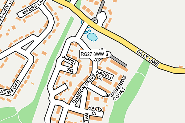 RG27 8WW map - OS OpenMap – Local (Ordnance Survey)